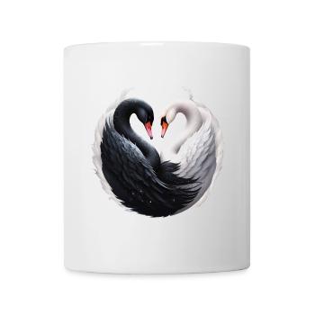 Des cygnes élégants formant un cœur ensemble. - Mug blanc - blanc - Devant