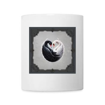 Des cygnes élégants formant un cœur ensemble. - Mug blanc - blanc - Devant