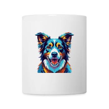 Aidi Chien Race Coloré Aquarelle Dessin Animé Kawaii - Mug blanc - blanc - Devant