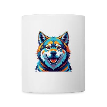 Akita Inu Dog Breed Colorful Cartoon Kawaii - Mug - white - Front