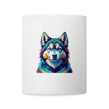 Alaskan Malamute Dog Breed Colorful Cartoon Kawaii - Mug - white - Front