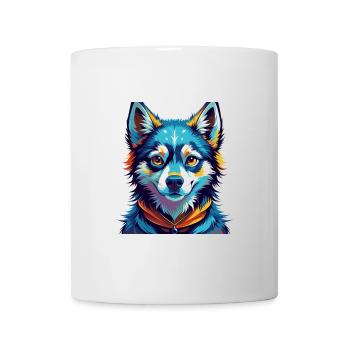 Alaskan Klee Kai Chien Race Coloré Dessin Animé Kawaii - Mug blanc - blanc - Devant
