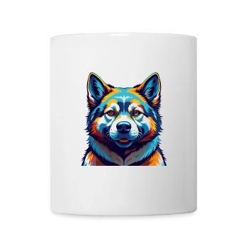 American Akita Dog Breed Colorful Cartoon Kawaii - Mug - white - Front