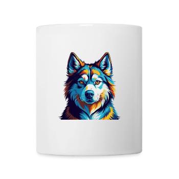 Alaskan Husky Dog Breed Colorful Cartoon Kawaii - Mug - white - Front