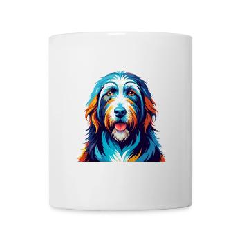 Bearded Collie Chien Race Coloré Dessin Animé Kawaii - Mug blanc - blanc - Devant