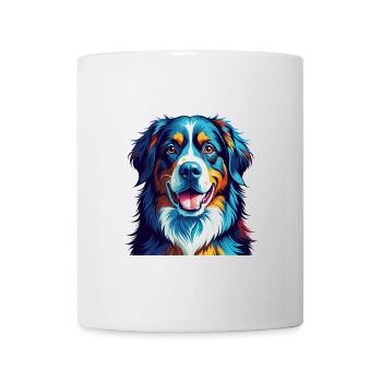 Bernese Mountain Dog Breed Colorful Cartoon Kawaii - Mug - white - Front