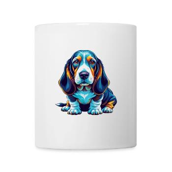 Blue Gascony Basset Dog Breed Cartoon Kawaii - Mug - white - Front