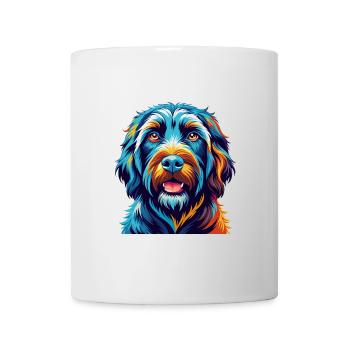 Schwarzer Russischer Terrier Hund Rasse Karikatur Kawaii - Tasse - Weiß - Vorne