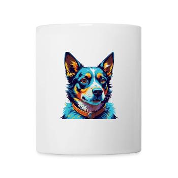 Blue Heeler Dog Breed Colorful Cartoon Kawaii - Mug - white - Front