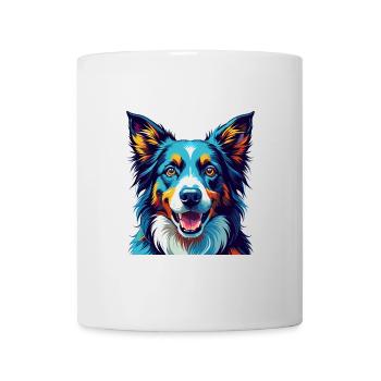 Border Collie Hunderasse Bunte Karikatur Kawaii - Tasse - Weiß - Vorne