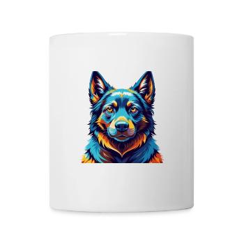 Black Norwegian Elkhound Dog Breed Cartoon Kawaii - Mug - white - Front