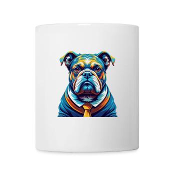 Bouledogue race coloré aquarelle dessin animé Kawaii - Mug blanc - blanc - Devant