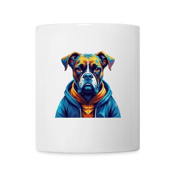 Boxer Hund Rasse Buntes Aquarell Karikatur Kawaii - Tasse - Weiß - Vorne