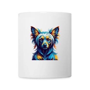 Chinesische Schopfhunderasse Bunte Karikatur Kawaii - Tasse - Weiß - Vorne