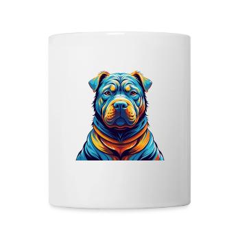 Chinois Shar Pei Chien Race Coloré Dessin Animé Kawaii - Mug blanc - blanc - Devant