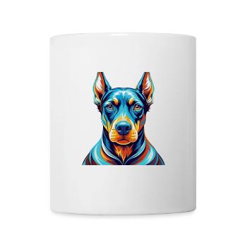 Doberman Chien Race Coloré Dessin Animé Kawaii - Mug blanc - blanc - Devant