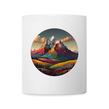Colorful mountains and forests with a dynamic landscape - Mug - white - Front