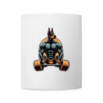 Muskel-Dobermann-Lifter - Tasse - Weiß - Vorne