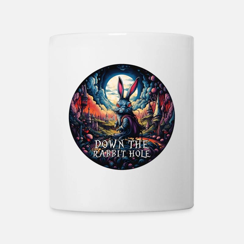 Rabbit Alice in Wonderland Down the rabbit hole - Mug - white
