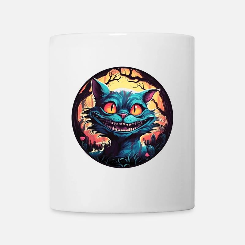 Cheshire Cat Alice in Wonderland Circle - Mug - white