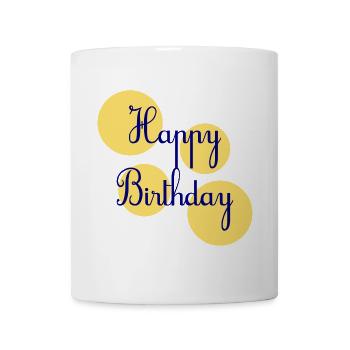 ANNIVERSARY. HAPPY BIRTHDAY. HAPPY BIRTHDAY. - Mug - white - Front