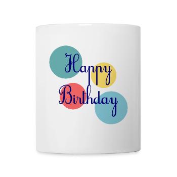 HAPPY BIRTHDAY. HAPPY BIRTHDAY. ANNIVERSARY. - Mug - white - Front