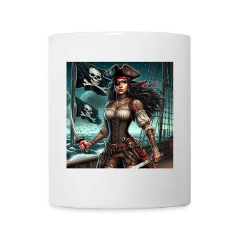 Piratenfrau - Tasse - Weiß - Vorne