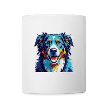 English Shepherd Dog Breed Colorful Cartoon Kawaii - Mug - white - Front