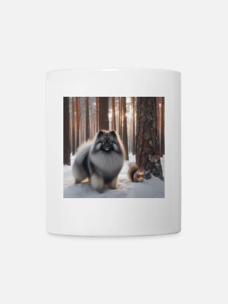 Wolfspitz im Schnee - Tasse - Weiß