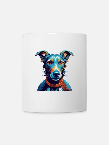 Lurcher Dog Breed Colorful Cartoon Kawaii - Mug - white