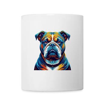 Bouledogue anglais race coloré dessin animé Kawaii - Mug blanc - blanc - Devant