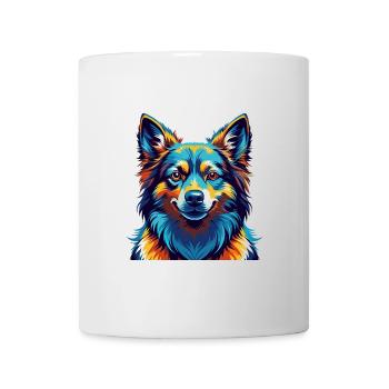 Nordic Spitz Dog Breed Colorful Cartoon Kawaii - Mug - white - Front