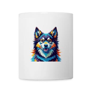 Finnish Lapphund Dog Breed Colorful Cartoon Kawaii - Mug - white - Front