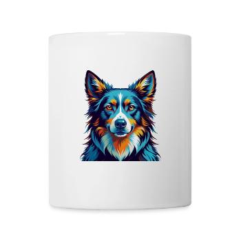 Lappländischer Schäferhund, Rasse, Bunter Cartoon, Kawaii - Tasse - Weiß - Vorne