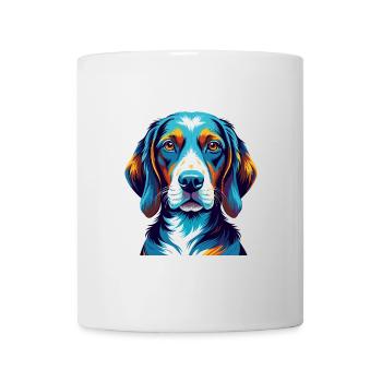 Chien courant tricolore français race de chien dessin animé Kawaii - Mug blanc - blanc - Devant