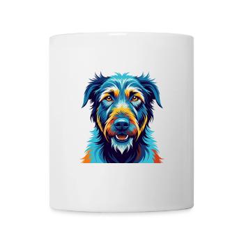 Irish Wolfhound Dog Breed Colorful Cartoon Kawaii - Mug - white - Front