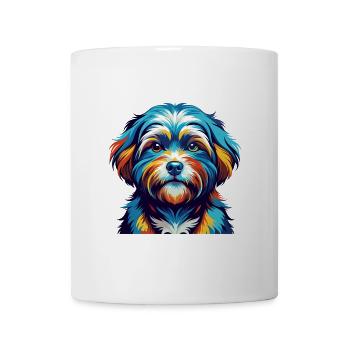 Race de chien maltais Shih Tzu dessin animé coloré Kawaii - Mug blanc - blanc - Devant