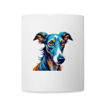 Galgo Espanol Hunderasse Bunter Cartoon Kawaii - Tasse - Weiß - Vorne