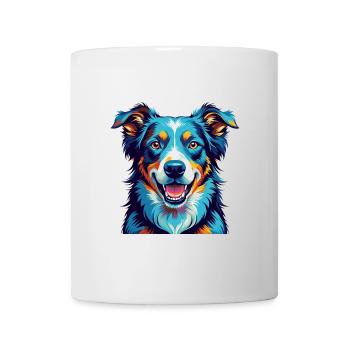 Koolie Chien Race Coloré Dessin animé Kawaii - Mug blanc - blanc - Devant