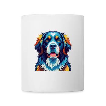 Landseer Chien Race Coloré Dessin Animé Kawaii - Mug blanc - blanc - Devant