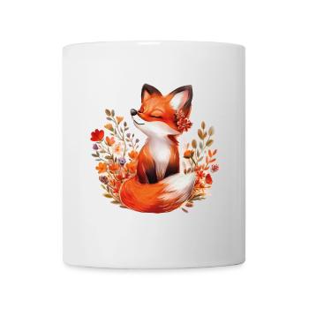 Fox with flowers - Mug - white - Front