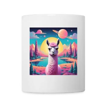 Space-Lama - Tasse - Weiß - Vorne