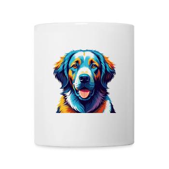 Hungarian Kuvasz Dog Breed Colorful Cartoon Kawaii - Mug - white - Front