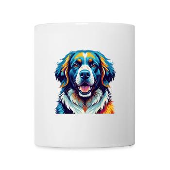 Great Pyrenees Dog Breed Colorful Cartoon Kawaii - Mug - white - Front