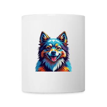Indian Spitz Dog Breed Colorful Cartoon Kawaii - Mug - white - Front