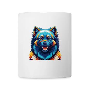 Keeshond Dog Breed Colorful Cartoon Kawaii - Mug - white - Front