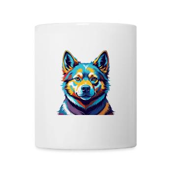 Norwegian Buhund Dog Breed Colorful Cartoon Kawaii - Mug - white - Front