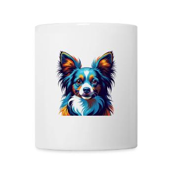 Papillon Chien Race Coloré Dessin Animé Kawaii - Mug blanc - blanc - Devant