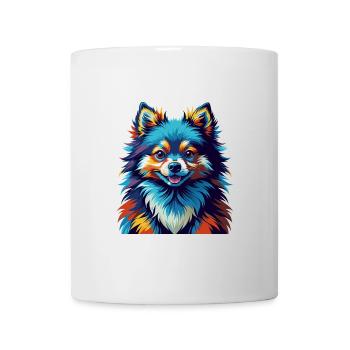 Pommersche Hunderasse Bunte Karikatur Kawaii - Tasse - Weiß - Vorne