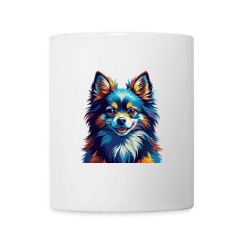 Pomeranian German Spitz Dog Breed Cartoon Kawaii - Mug - white - Front
